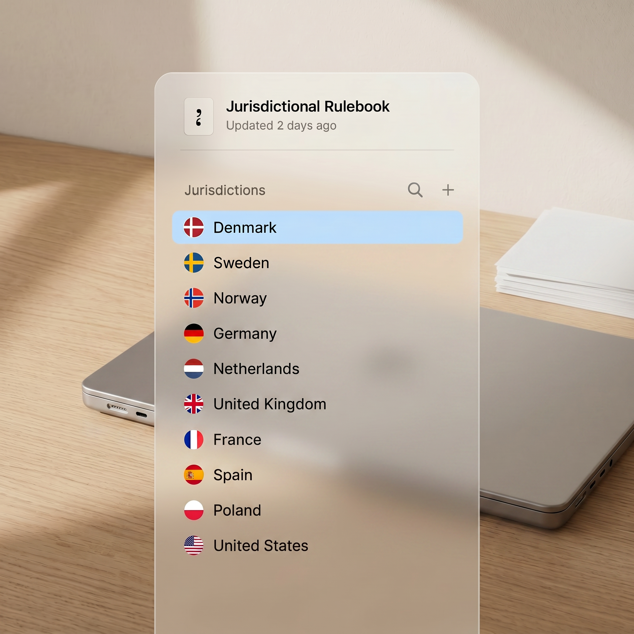 Dimmi jurisdictional rulebook covering Denmark, Sweden, Norway, Germany and more